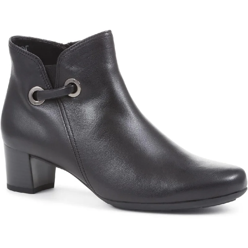 women shoes for casual dinner parties-Keegan Heeled Leather Ankle Boots - GAB36544 / 323 038