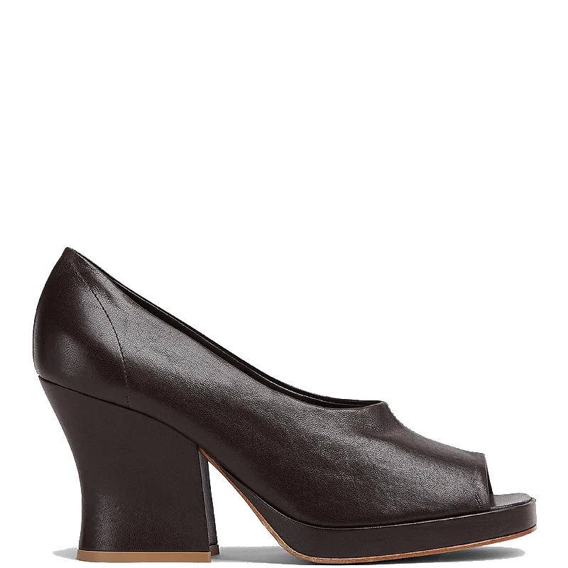 women shoes for formal business attire-Stack Pump, Fondente