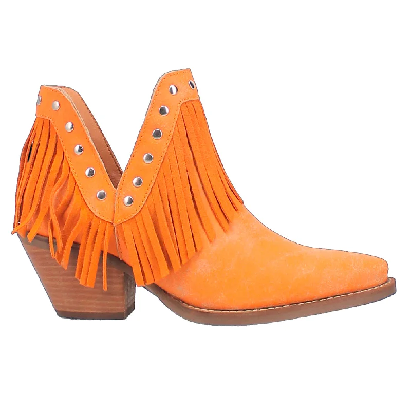 women shoes with cozy materials for fall-Fine N' Dandy Fringe Studded Snip Toe Cowboy Booties