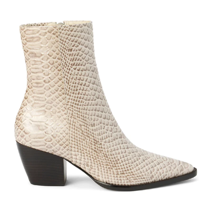 women shoes with breathable mesh designs-Caty Croc Pointed Toe Western Booties