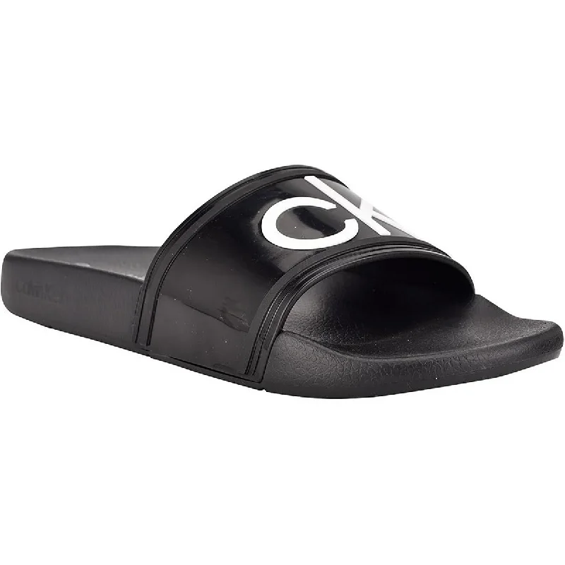 women shoes for relaxed casual fashion-Calvin Klein Womens Laceless Rubber Slide Sandals