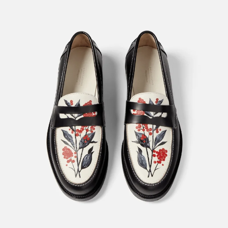 women shoes for high-heel fashionistas-Wilde Hand-Painted Berry Penny Loafer - Women's