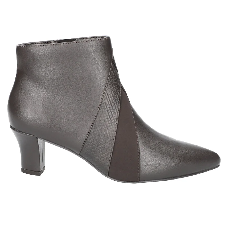 women shoes with eco-friendly materials-Falcon Croc Embossed Zippered Pointed Toe Booties