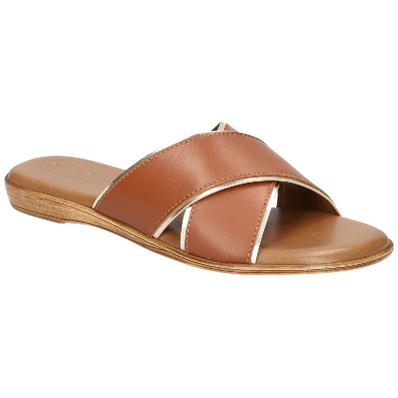 women shoes with elegant, minimalistic style-Bella Vita Womens Tab-Italy Leather Open Toe Slide Sandals