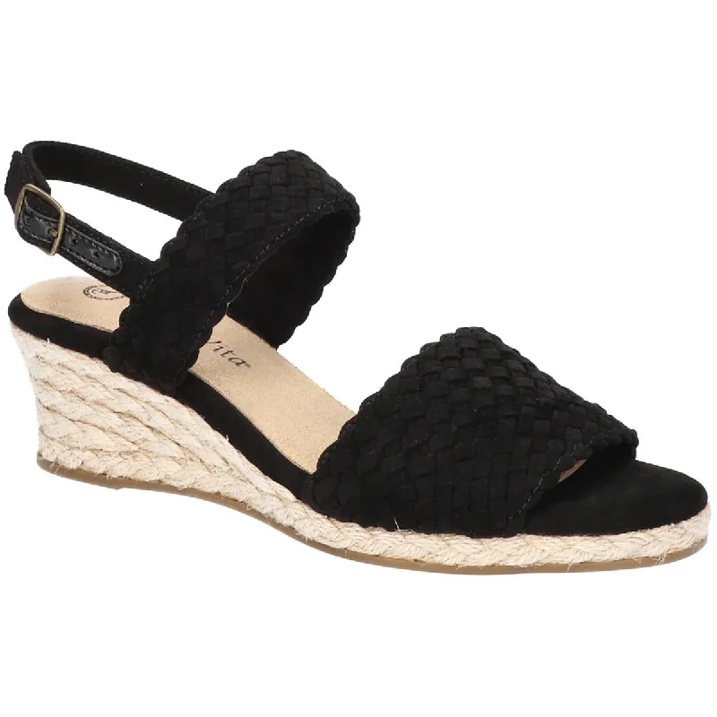 women shoes with trendy lace designs-Bella Vita Womens MARIELLA Faux Suede Wedge Sandals