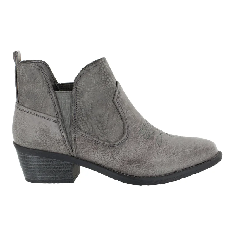 women shoes for fun spring break trips-Legend Round Toe Western Booties