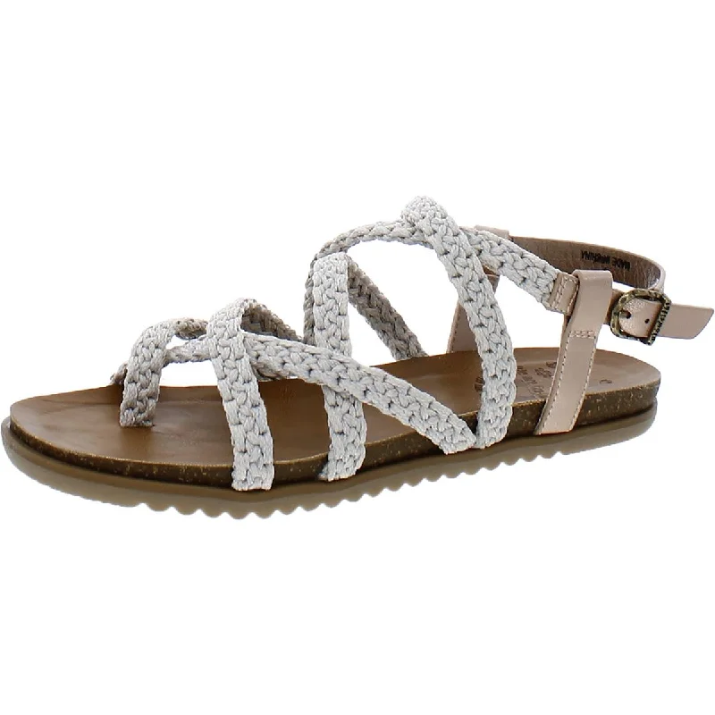 women shoes for casual holiday parties-Blowfish Womens Madurai Woven Buckle Slingback Sandals