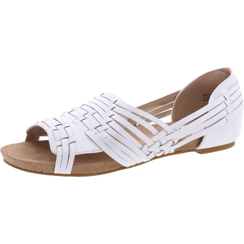 women shoes for chic street style looks-Bellini Womens Native Faux Leather Peep-Toe Huarache Sandals