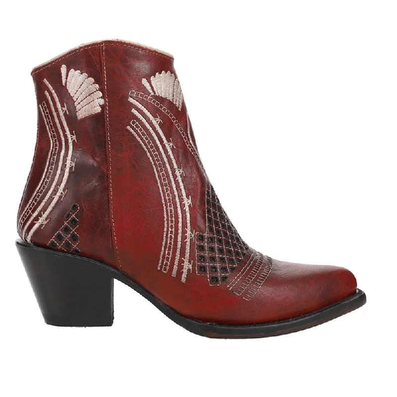 women shoes for weddings and celebrations-Savannah Embroidered Round Toe Cowboy Booties