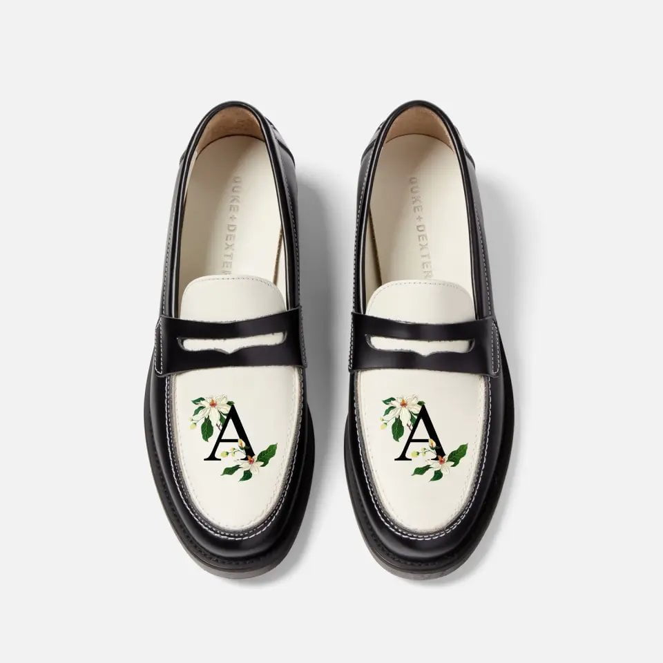 women shoes for travel-ready outfits-Hand-Painted Initial Penny Loafer - Women's