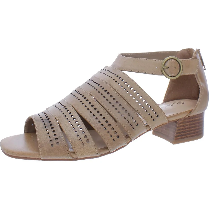 women shoes with unique fabric designs-Bella Vita Womens Betsy Leather Perforated Gladiator Sandals