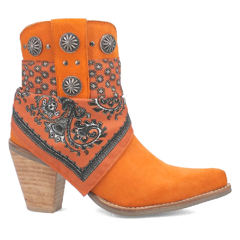 women shoes with stylish block heels-Bandida Paisley Studded Round Toe Cowboy Booties