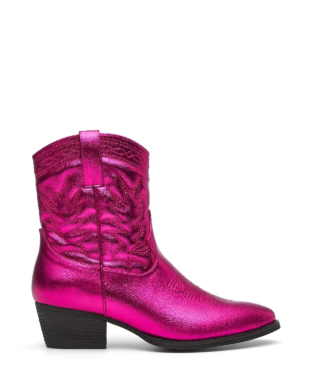 women shoes for active outdoor fun-Wilder Cowboy Ankle Boot Metallic Pink