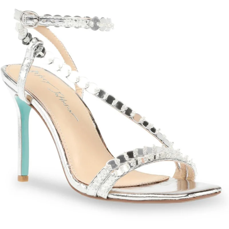 women shoes with fashionable high heels-Betsey Johnson Womens Asher Embellished Ankle Strap