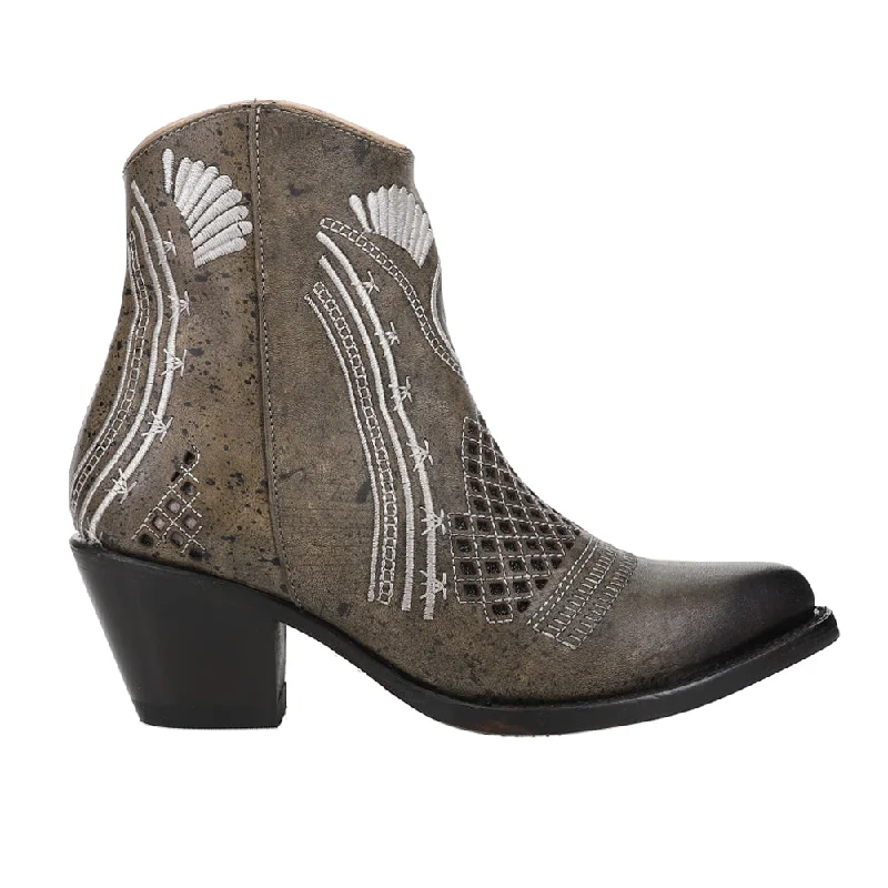 women shoes with elegant straps and details-Savannah Embroidered Round Toe Cowboy Booties