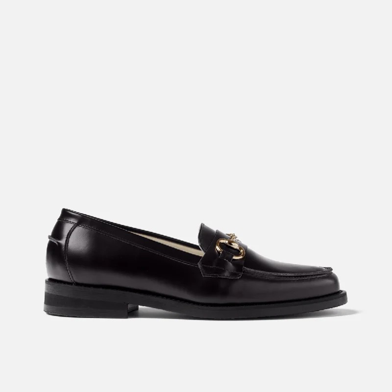 women shoes for spring outdoor activities-Wilde Black Bit Loafer - Women's