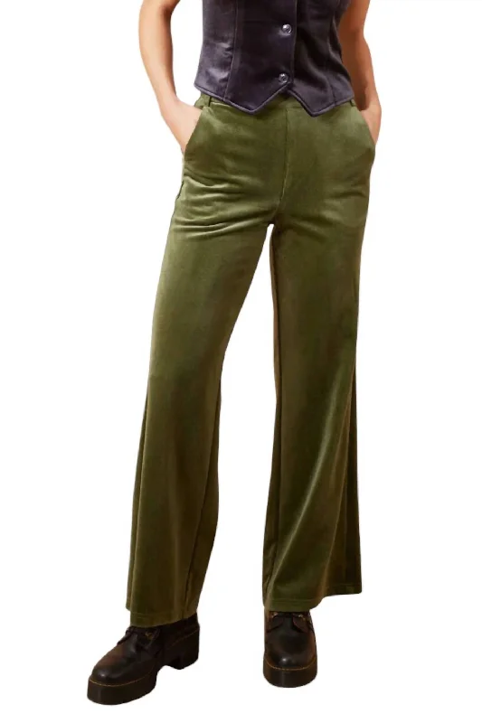 women’s comfortable holiday dresses-Clan Trouser In Green