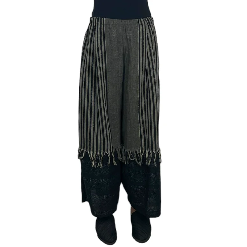 women’s cozy fashion cardigans-WOVEN HANDLOOM WIDE LEG LANTERN PANT