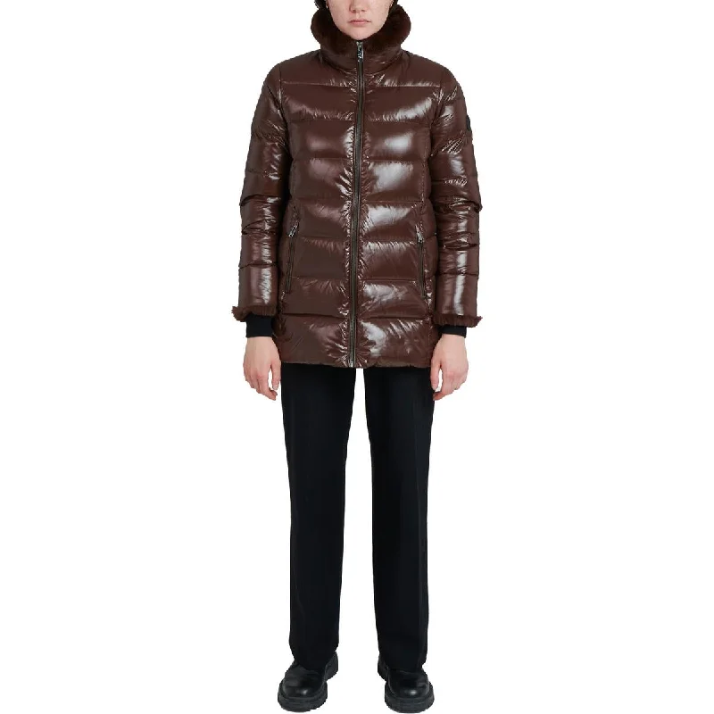 women’s smart casual sweaters-The Recycled Planet Womens Insulated Faux Fur Puffer Jacket