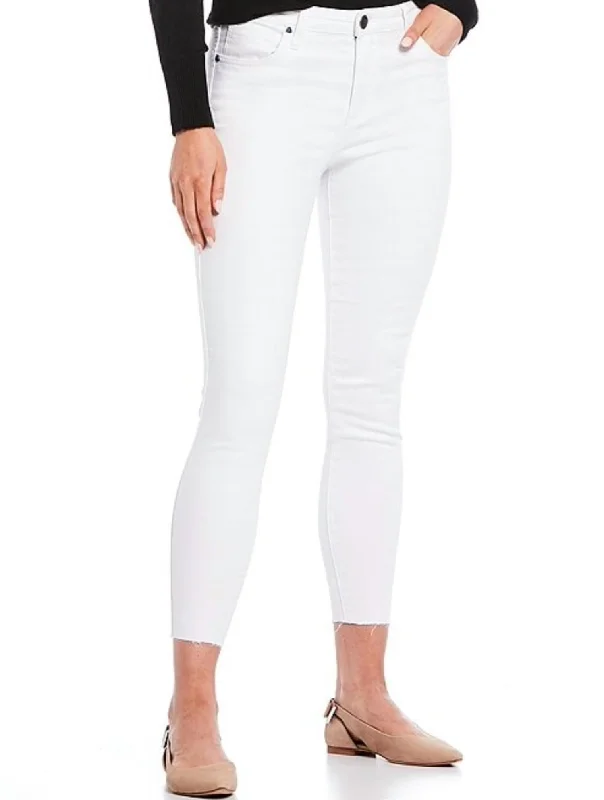 women’s trendy velvet skirts-Connie High Rise Ankle Skinny Jean In White