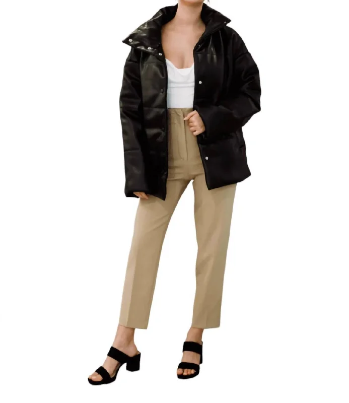 women’s formal fashion skirts-Anastasia Bomber Jacket In Black