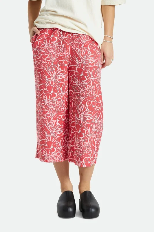 women’s formal fashion cardigans-Indo Linen Wide Leg Pant - Aloha Red