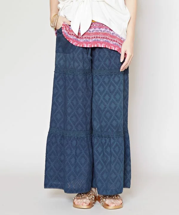 women’s cozy knit cardigans-Tiered Wide Leg Trousers