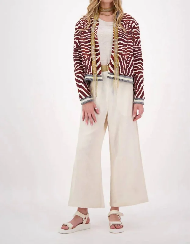 women’s elegant wool skirts-Zanzibar Jacket Zebra In Brown