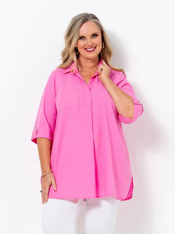 women’s chic fall fashion dresses-Candy Cotton Cleo Shirt