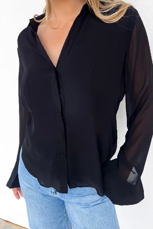 women’s cozy weekend fashion-Tenille Shirt Black