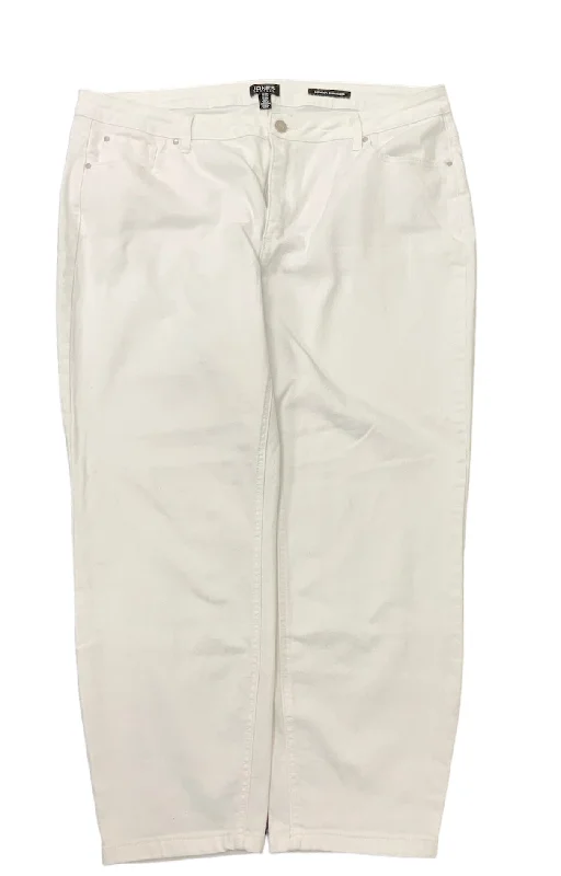 women’s casual autumn pants-JonesNY Women's Jean 16 White