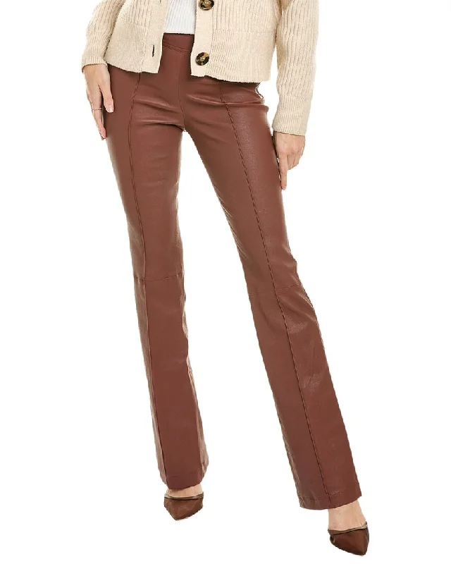 women’s casual office pants-Helmut Lang Bootcut Leather Pant