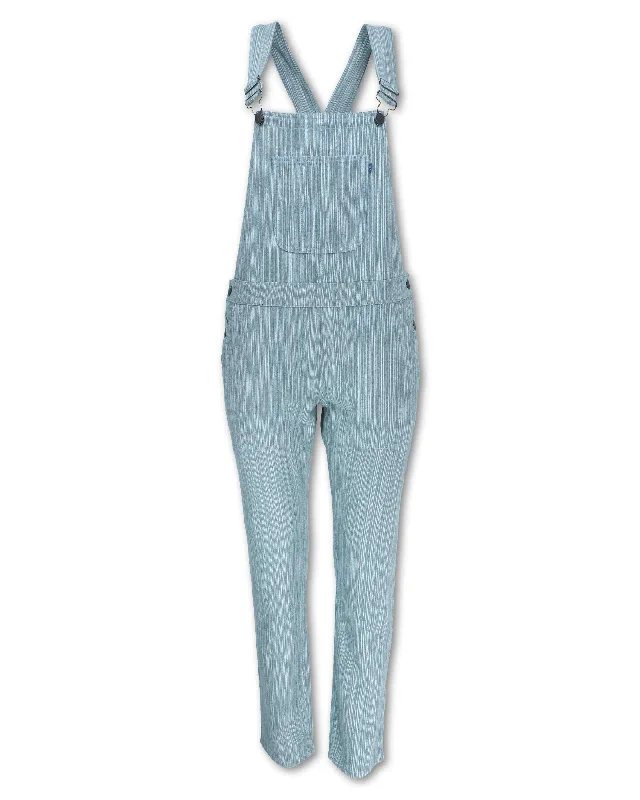 women’s trendy fashion cardigans for fall-STRIPED DENIM OVERALLS