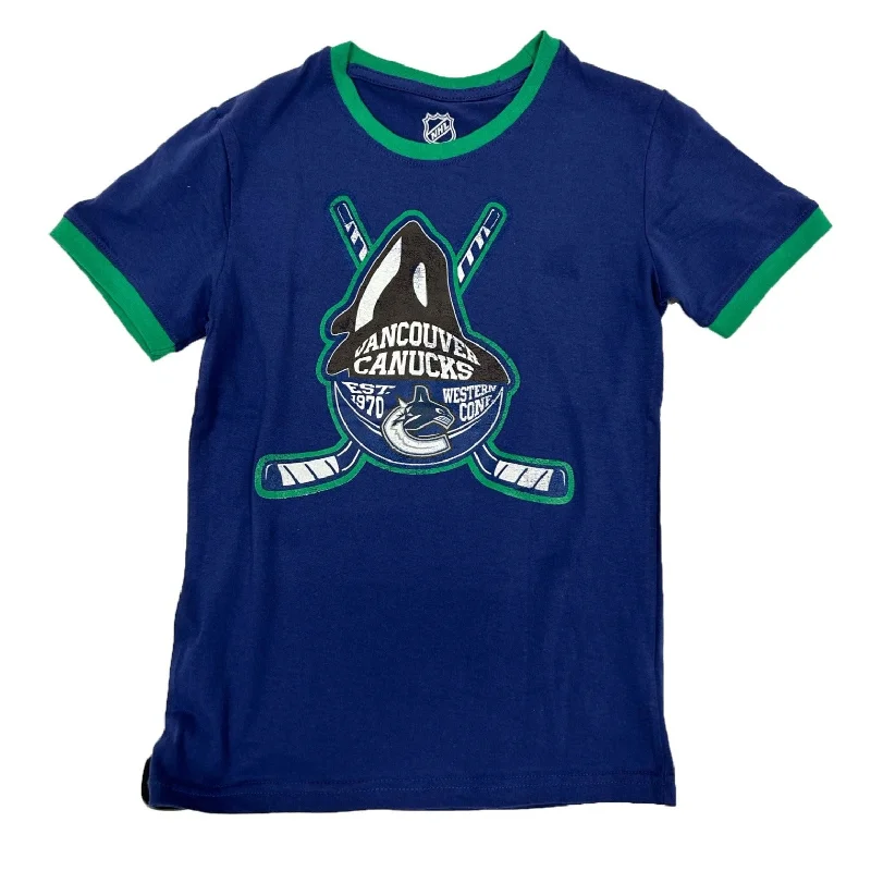 women’s trendy activewear tops-Outer Stuff Ice City Crew Youth Shirt - Vancouver Canucks