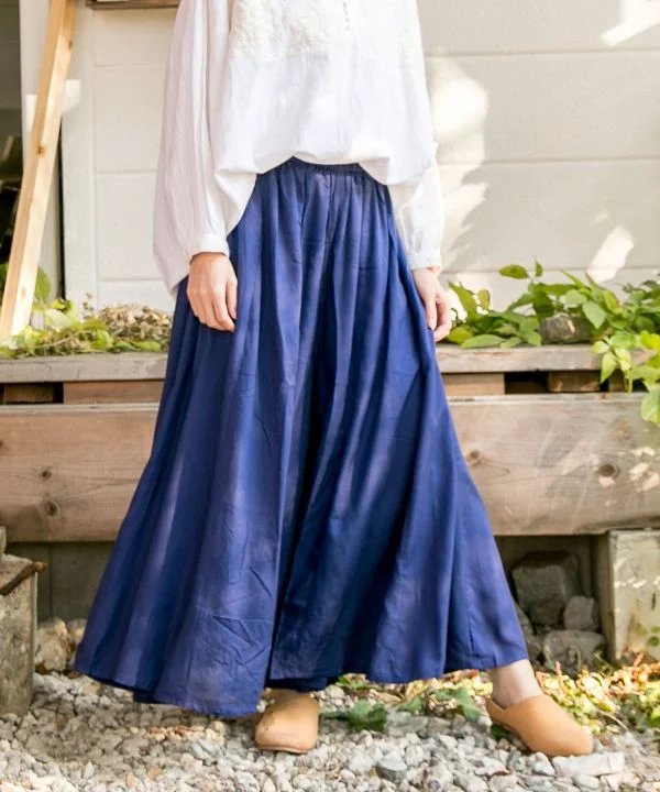 women’s stylish wool dresses-Plain Wide Leg Pants