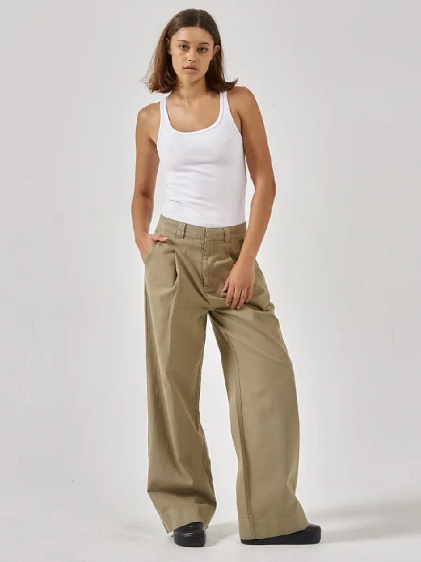 women’s business casual skirts-Artisan Twill Pant - Aloe