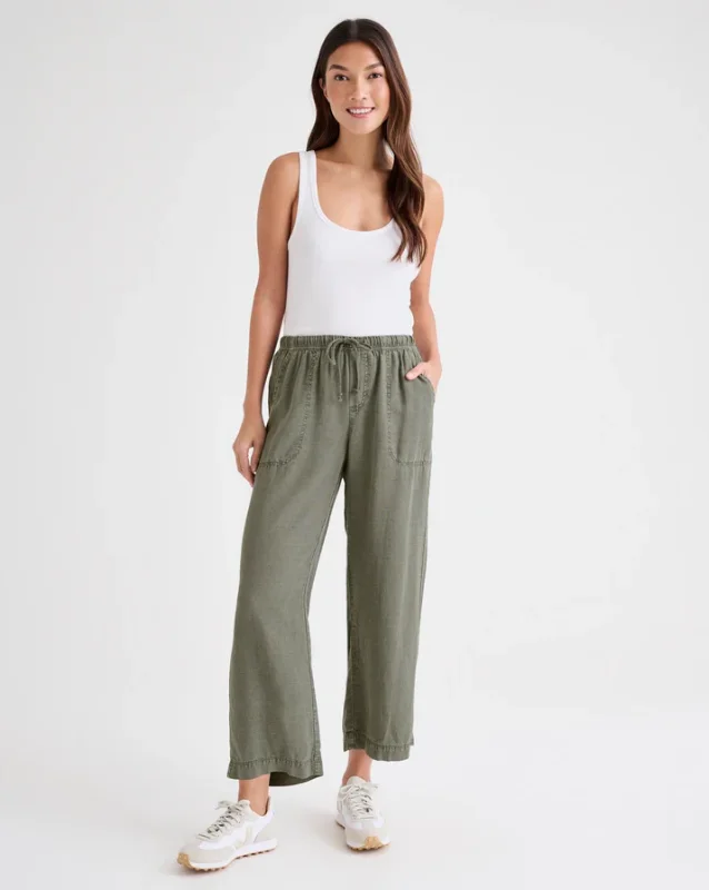 women’s cozy weekend fashion-ANGIE CROP WIDE LEG PANT