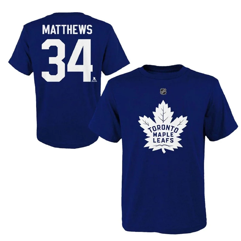 women’s comfortable winter skirts-Toronto Maple Leafs Outer Stuff Name & Number Youth Shirt - Auston Matthews