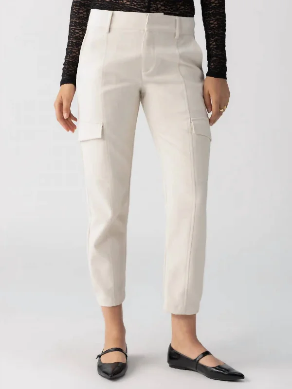 women’s cozy formal jackets-Polished Cargo Pants In Toasted Marshmallow