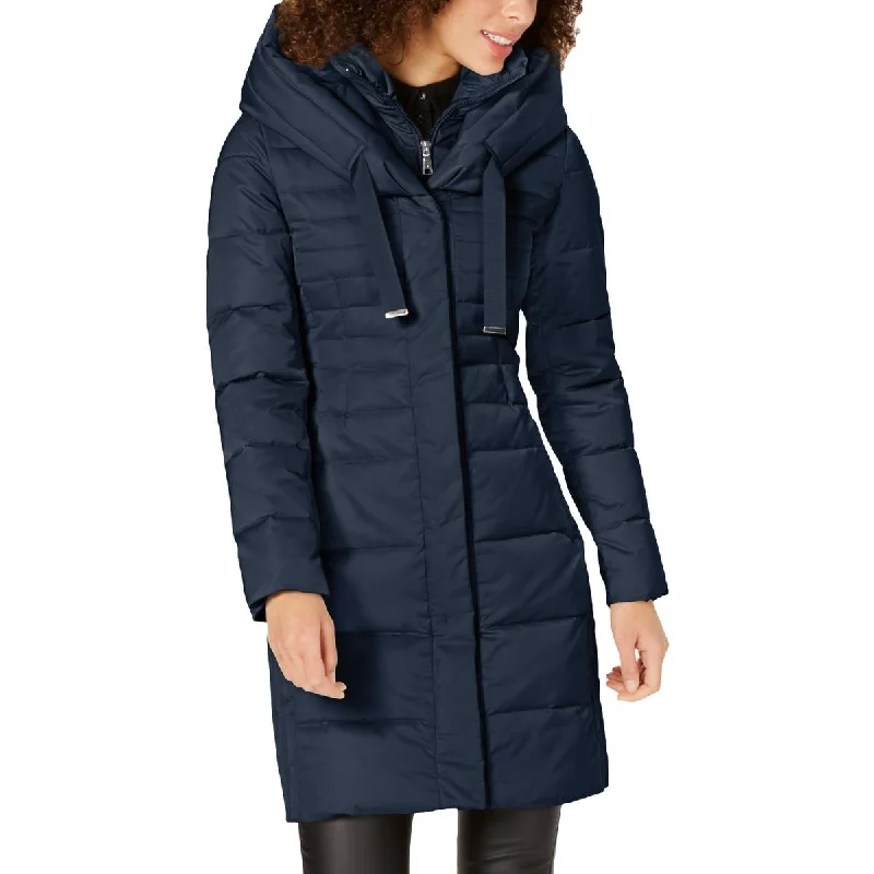 women’s trendy office outfits-Tahari Mia Women's Quilted Down Insulated Fitted Winter Puffer Coat with Bib