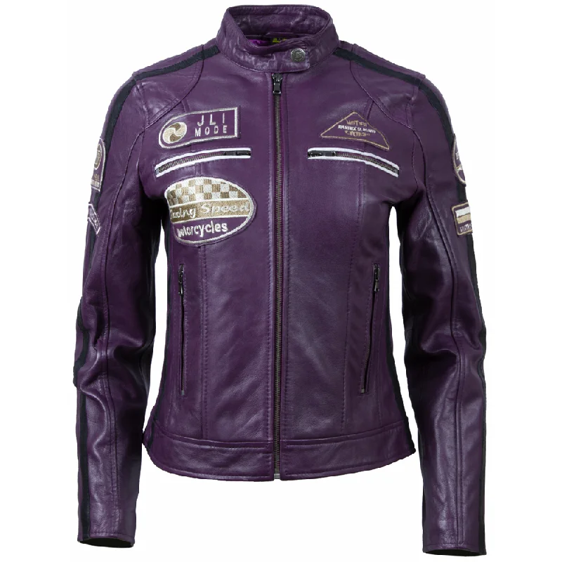 women’s fashion fall tops-QOOC Women's Racing Biker - Purple