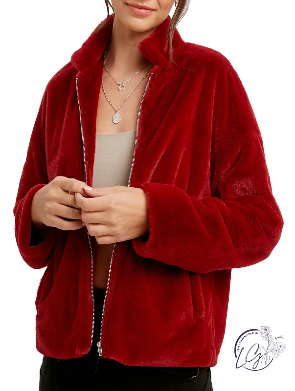 women’s stylish winter jumpers-Long Walk Home Faux Fur Jacket