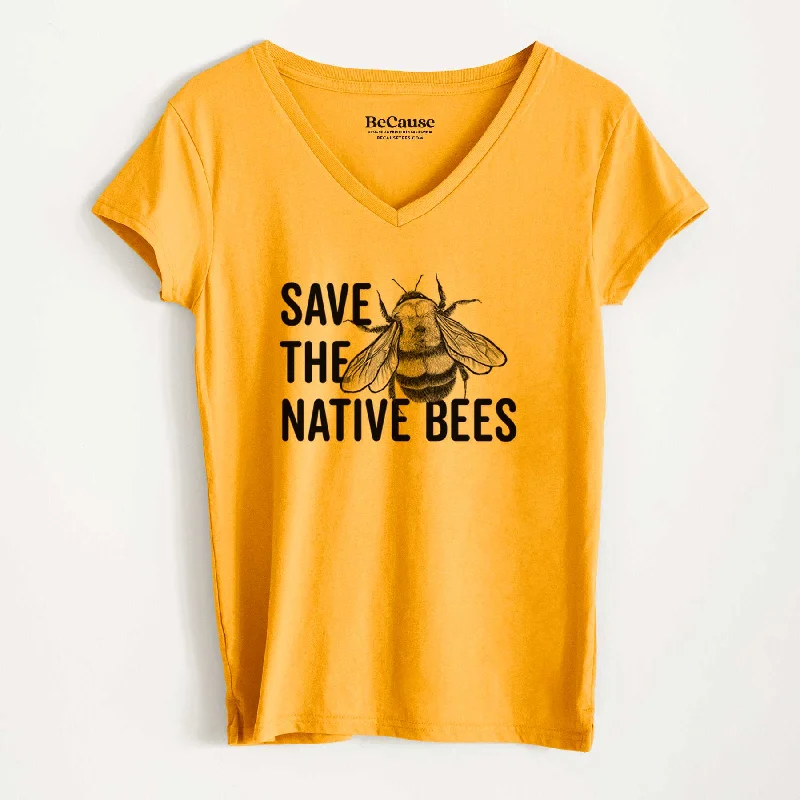 women’s casual chic outfits-Save the Native Bees - Women's 100% Recycled V-neck