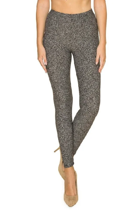 women’s cozy wool tops-Multi Print, Full Length, High Waisted Leggings In A Fitted Style With An Elastic Waistband