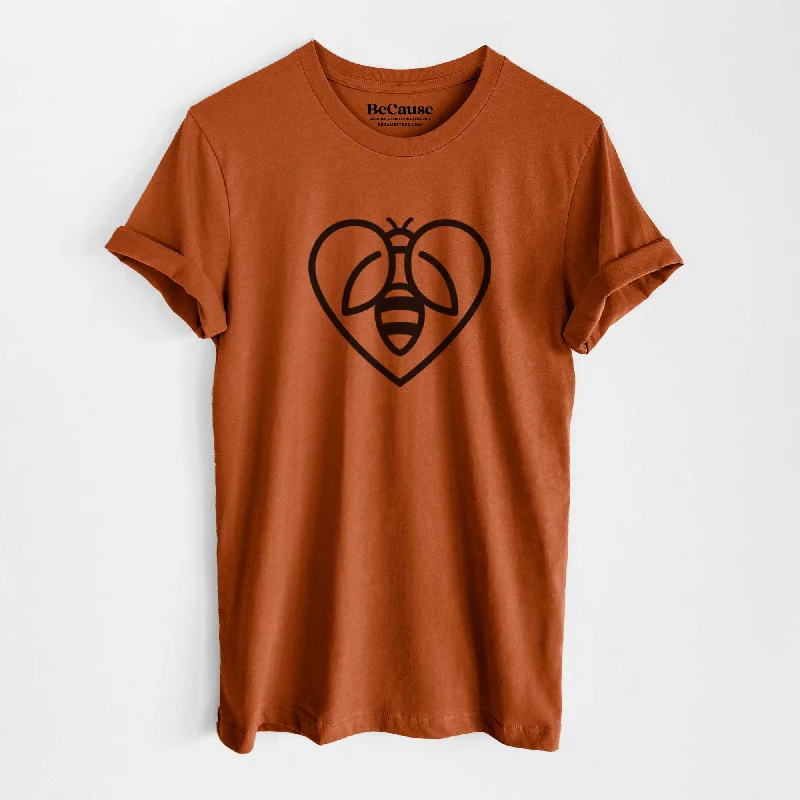 women’s comfortable summer dresses-Bee Heart Icon - Lightweight 100% Cotton Unisex Crewneck