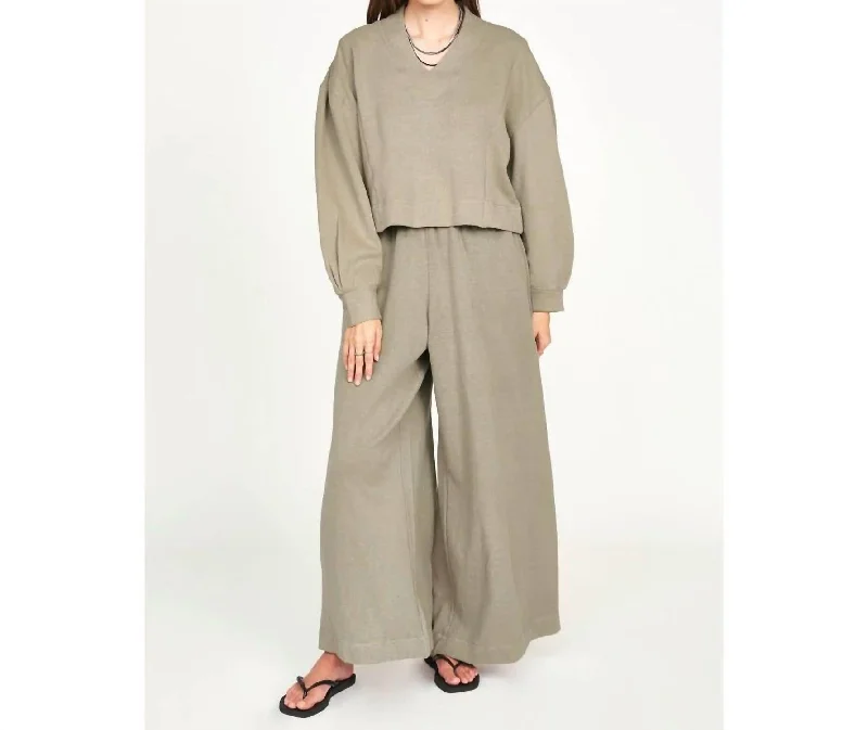 women’s cozy long sleeve tops-Lounge Pants In Sagebrush