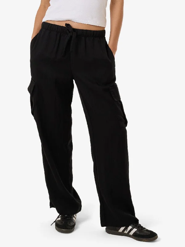 women’s comfortable work skirts-Ember Pocket Pant - Black