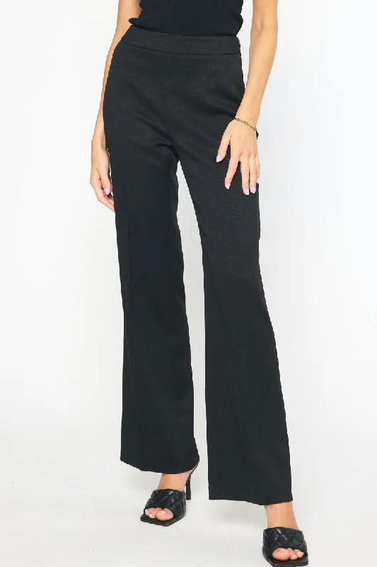 women’s fashion evening dresses-High Waisted Wide Leg Dress Pants