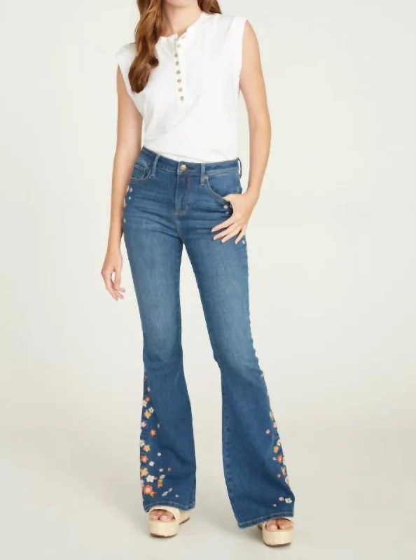 women’s trendy office outfits-Kelly Citrus Boot Cut Jean In Blue