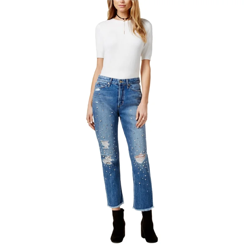 women’s trendy holiday sweaters-Joe's Womens Ripped Straight Leg Jeans